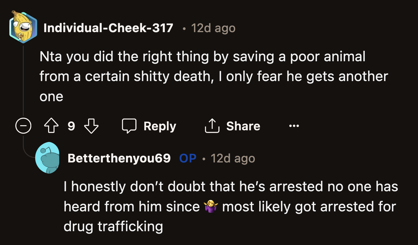If the dealer is in jail, then no animals are in danger of being adopted by him.
