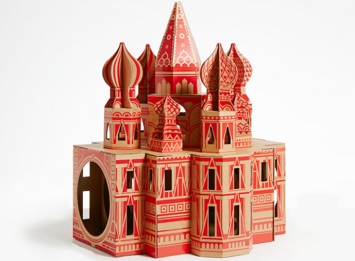 Cardboard cat furniture shaped like the Sphinx of Giza landmark