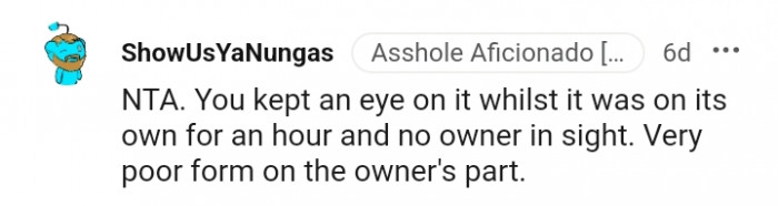 Very Poor Form on the Owner's Part