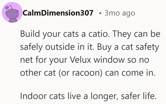 It is the gentlest solution offered. Create protected outdoor time so the cats stay happy and the battles stay outside the realm of possibility.
