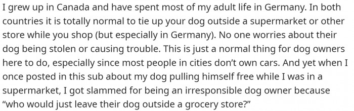 OP grew up in Canada and has lived most of their life in Germany