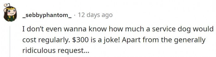 This Redditor says that the amount being offered is a joke