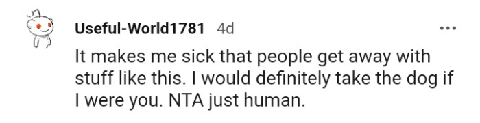 This Redditor would take in the dog too