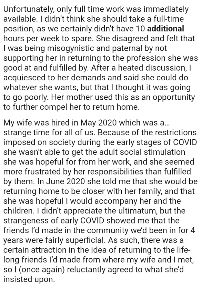 The mother of the OP's wife used this as an opportunity to further compel her to return home