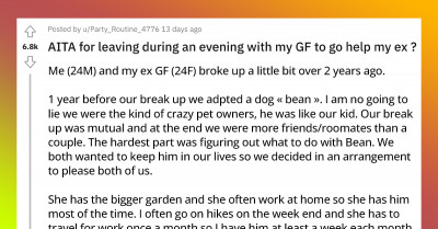 Man Leaves Abruptly During An Evening With His Current Girlfriend To Help His Ex Look For Their Dog