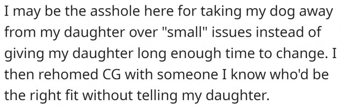 OP has offered the following explanation for why they think they might be the asshole: