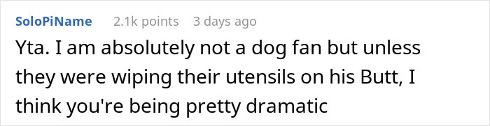 This Redditor feels OP is being dramatic