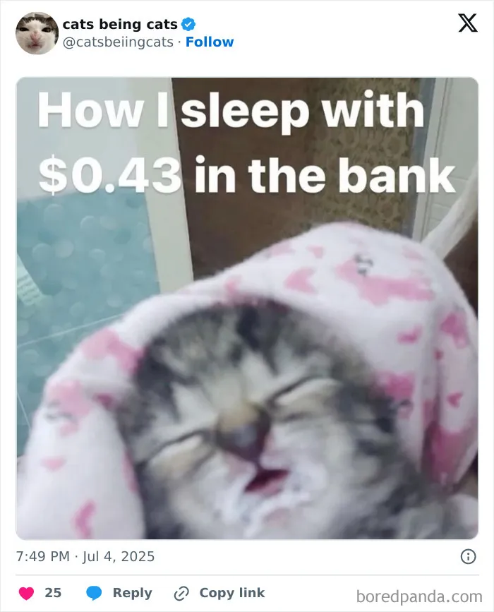 44. Financially unstable, emotionally unbothered.