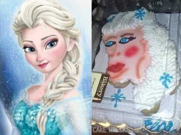 25. This Is An Elsa Cake That Is Straight Out Of Our Nightmares