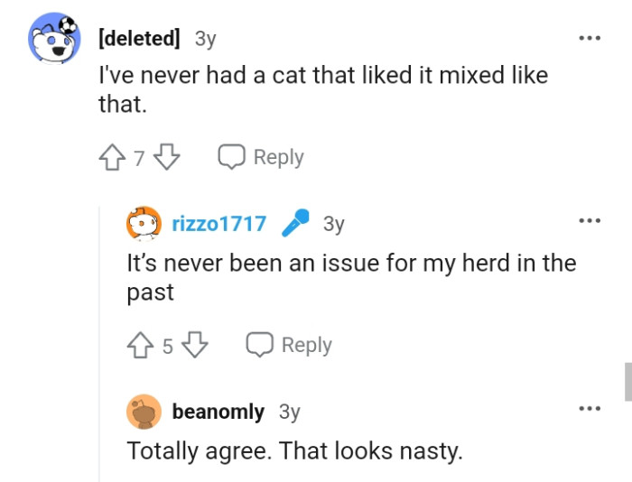 It's never been an issue for the OP's cats before