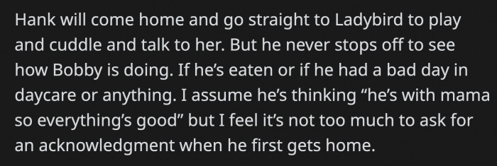 Hank was the opposite and told OP to calm down because things worked out just fine