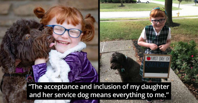 Ariel, The Amazing Service Dog, Is Featured In The Yearbook Alongside Her Beloved Little Hooman