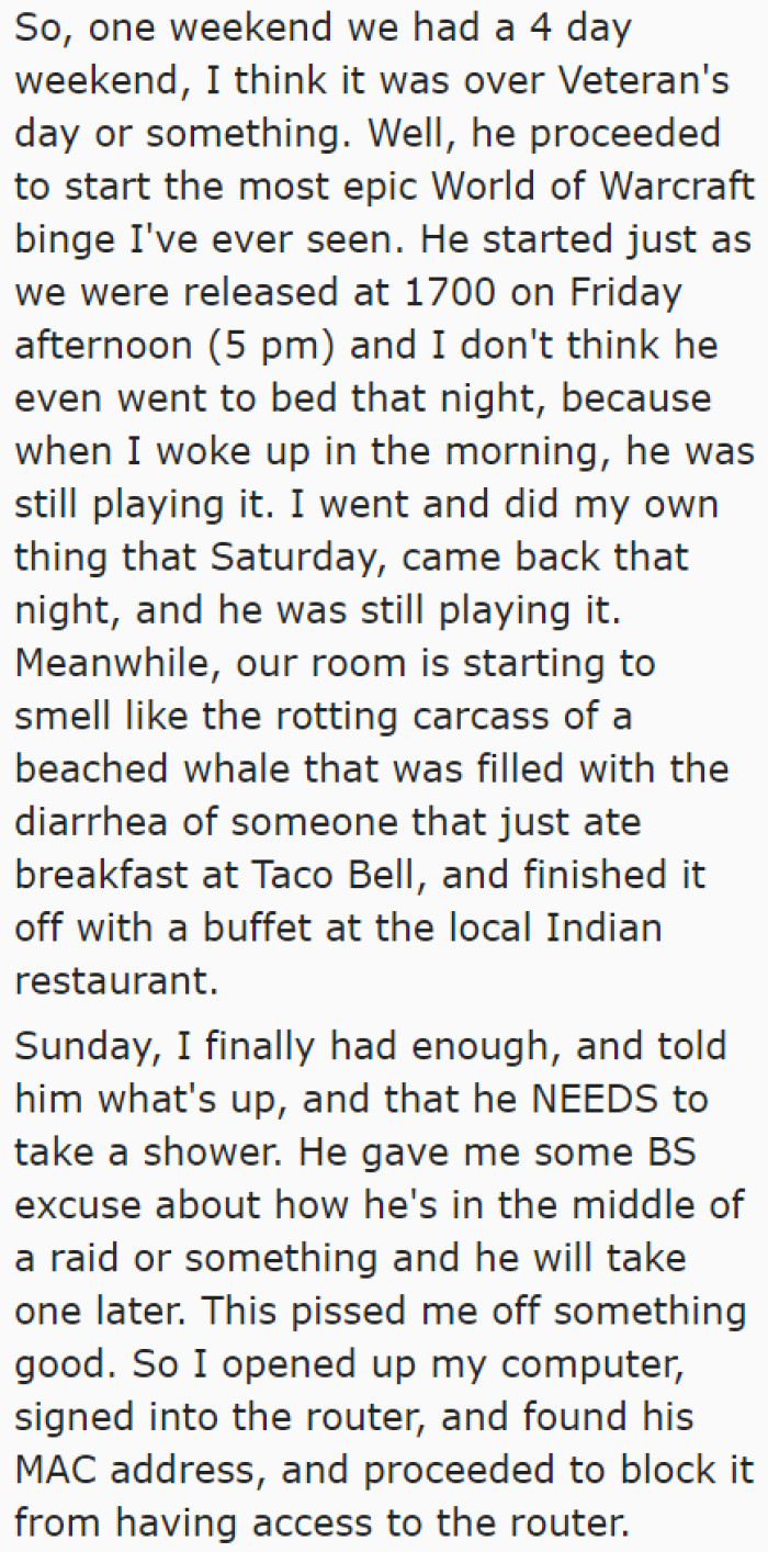 man-gets-petty-revenge-on-smelly-roommate-who-refuses-to-shower