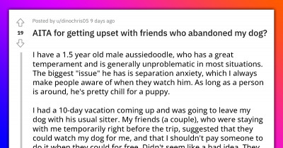 Redditor Gets Mad At Friends Who Abandoned His Dog When They Were Supposed To Be Watching It