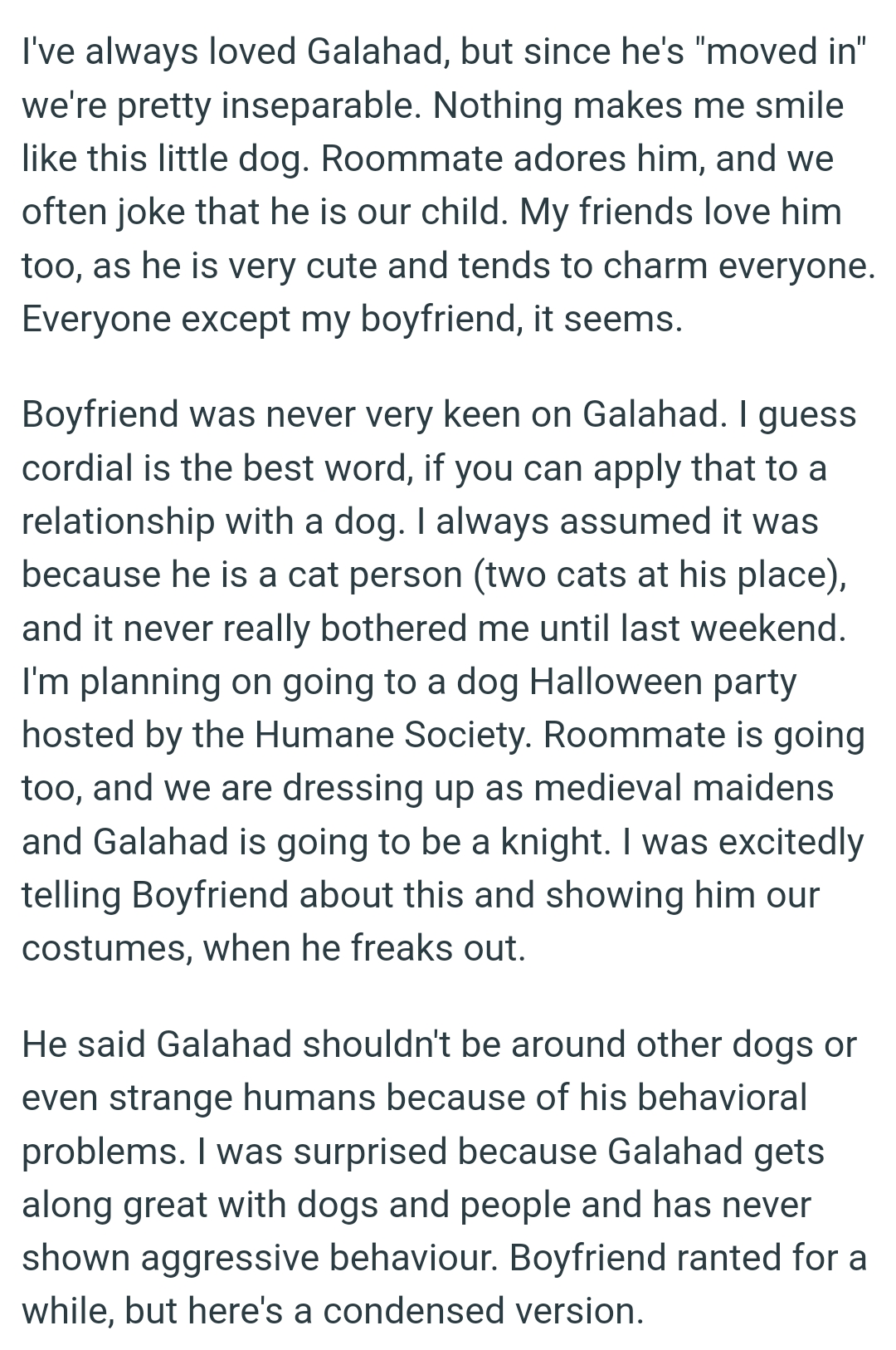 OP is planning on going to a dog Halloween party hosted by the Humane Society