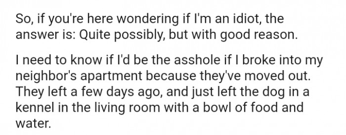 They left a dog behind a few days ago