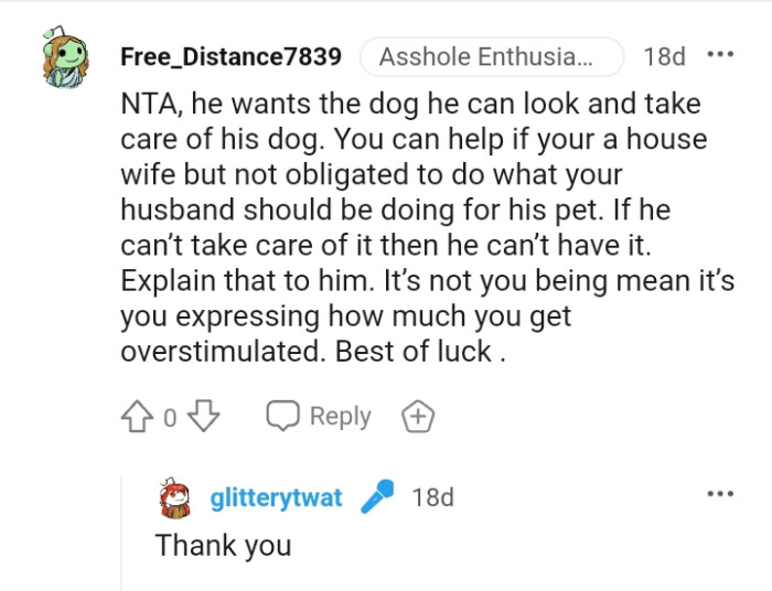 He wants a dog he can't look after