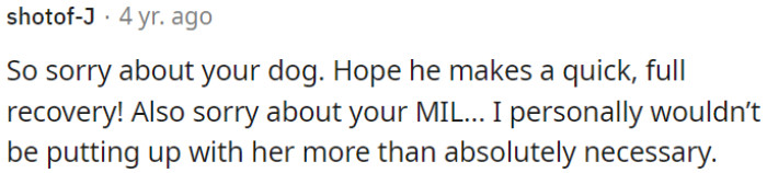 Regarding the mother-in-law, OP should limit interaction to the minimum needed.