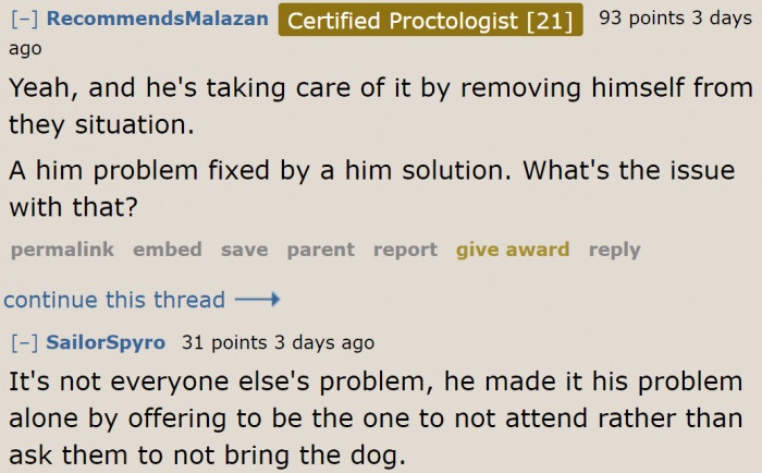 Some people agree that he's right for removing himself from the situation.