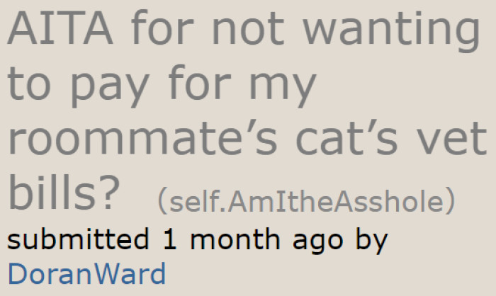 A guy decided to ask the "Am I The A**hole?" (AITA) subreddit about an issue with his roommate.
