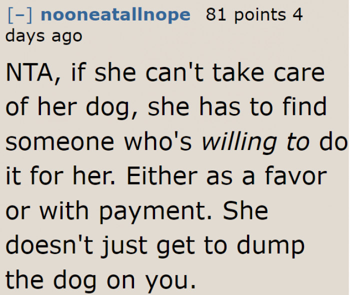 The roommate has no right to force the responsibility onto the OP.