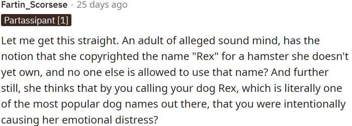 This Redditor can't believe OP.