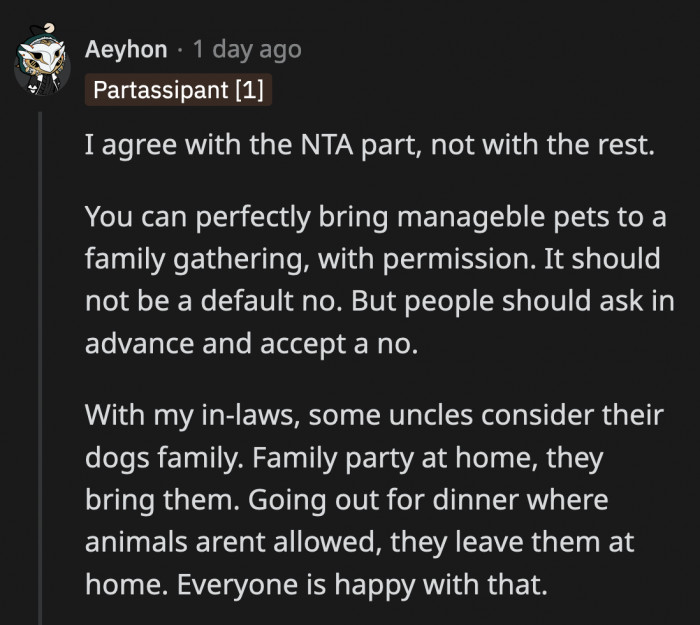 You should ask well in advance, and if the host says no, you have to deal with that as a pet owner. You are just a guest in their home, after all.