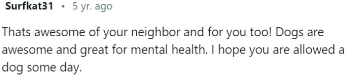 Neighbor's compassion and a window of connection bring joy