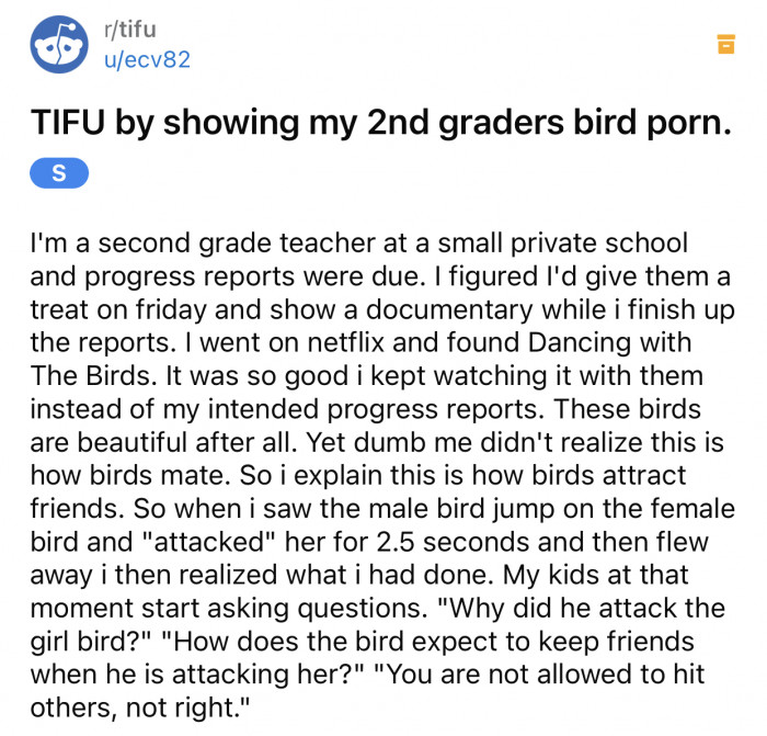 Here's the original post by Reddit user u/ecv82: