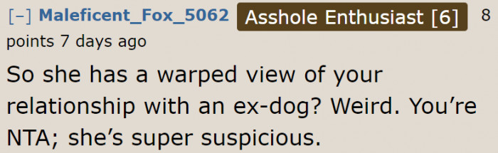 The girlfriend's view of the situation: warped.