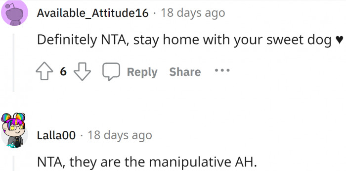 Redditors say: stay with your dog