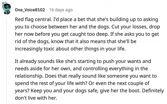 This many red flags early on in the relationship does not bode well for their future