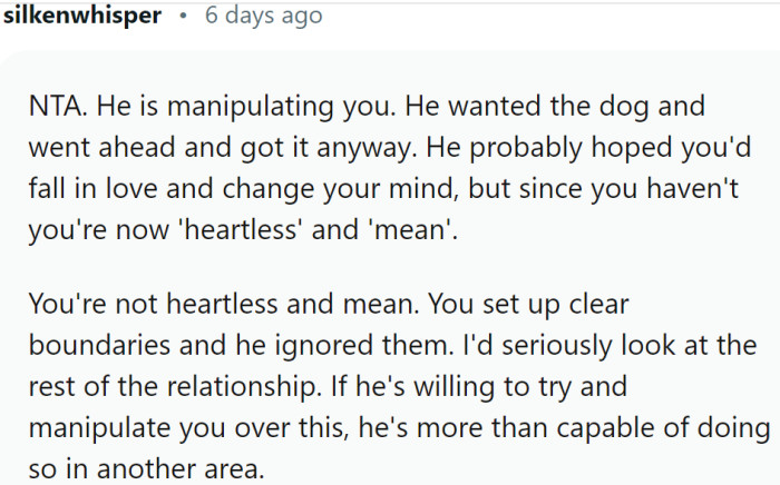 OP is not heartless and mean but a person with boundaries