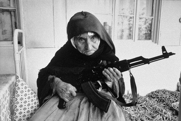 Valiant 106-year-old Armenian woman defends her turf with firepower in 1990.