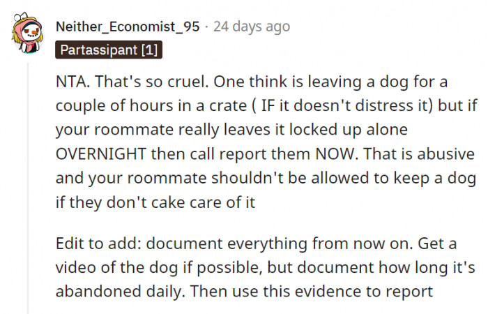 17. Documentation would be a great way to compile the evidence of the roommate's neglect