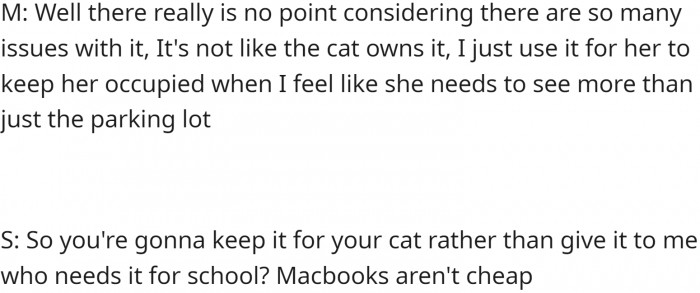 She wants the laptop