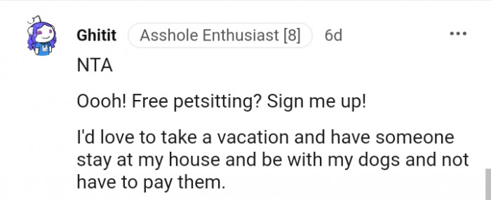 Sign me up for a free petsitting