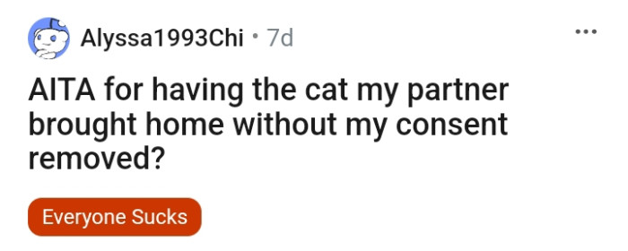 So now she has come to the AITA subreddit community to ask...