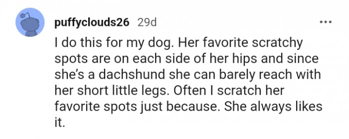 This Redditor does the scratching often