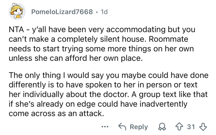 Speak with her in private.