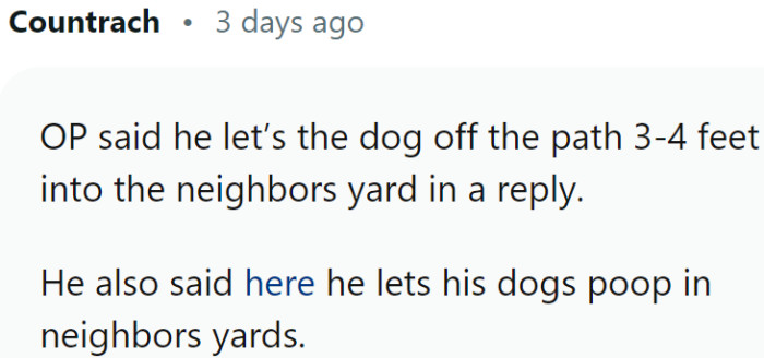 Redditors have been paying attention to what OP says: