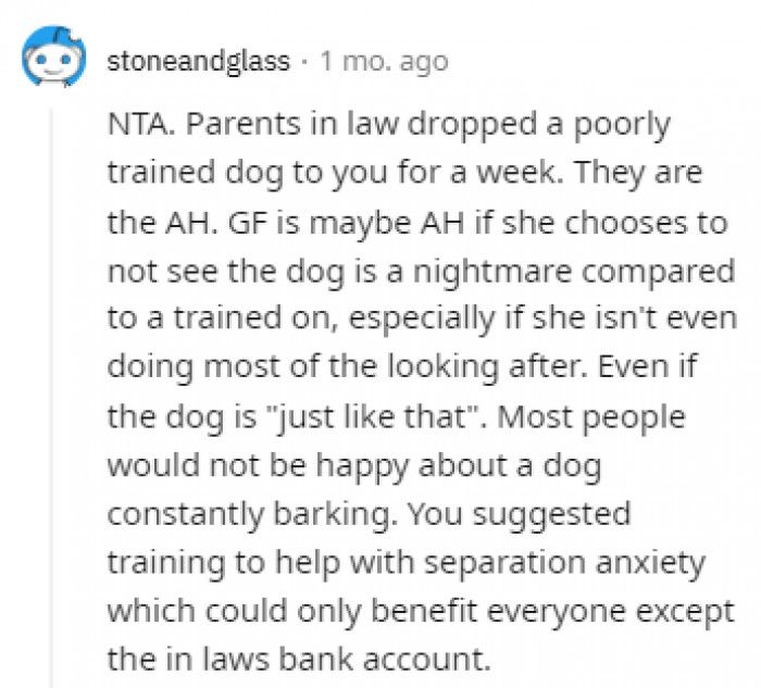 It does sound like it's a poorly trained dog.
