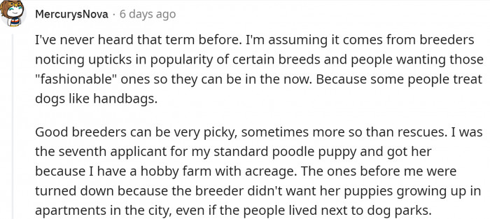 But the breeders just want what's best for the puppies.