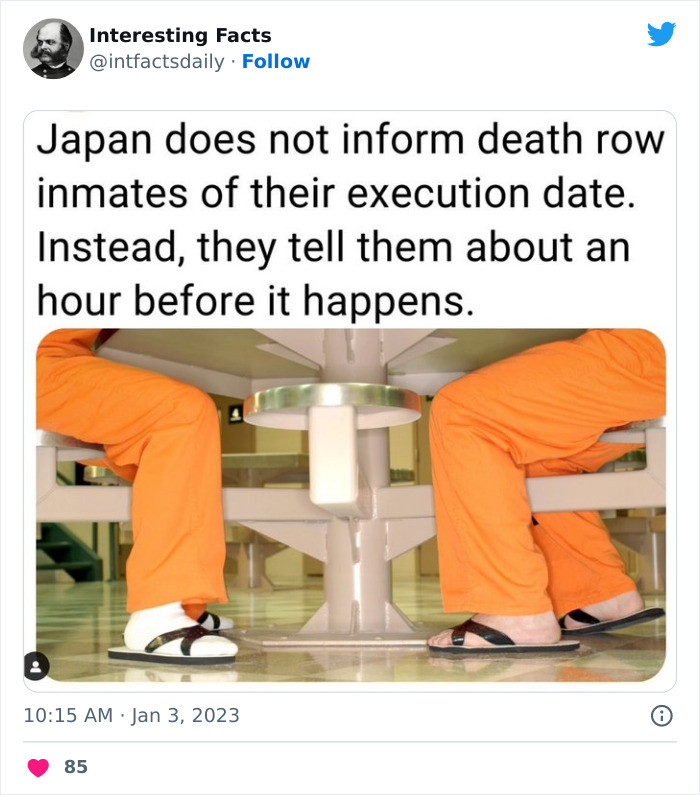 18. How Japan do their death rows