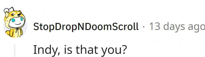 Indiana Jones reference here: