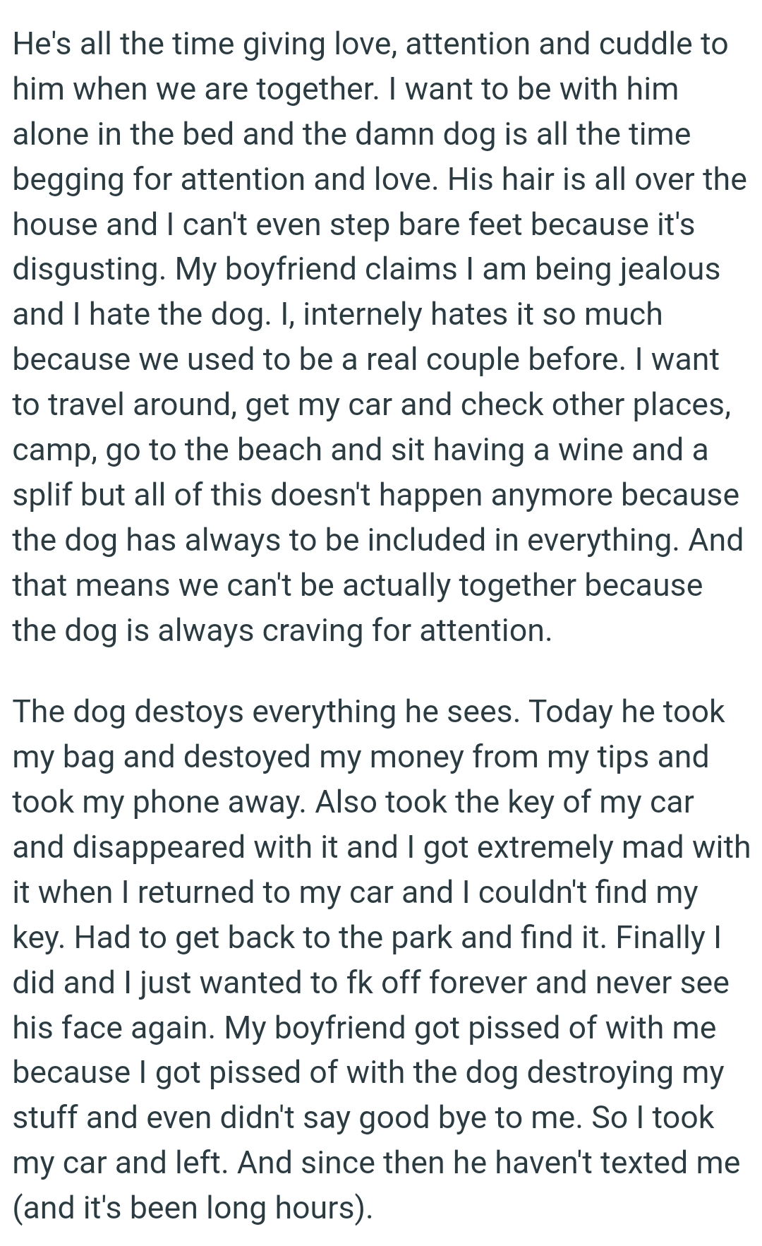 OP's boyfriend claims she is being jealous