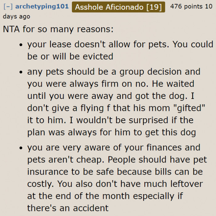 Pets come with responsibility.