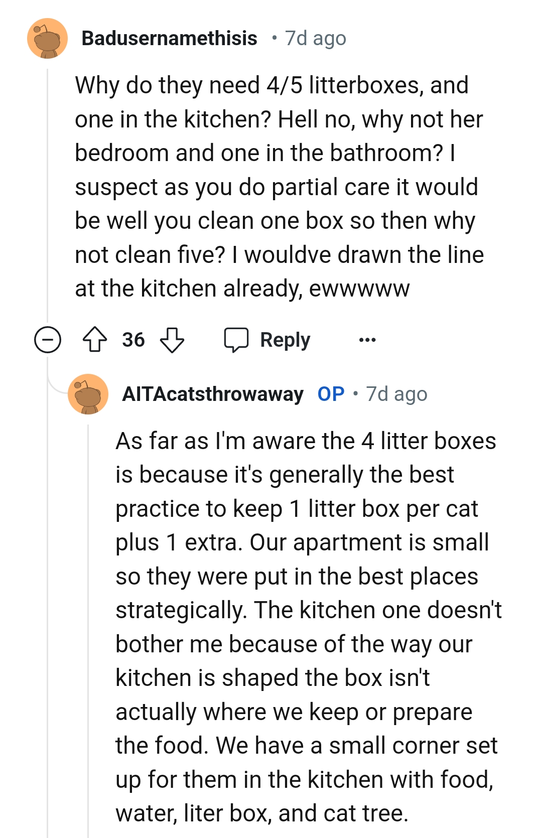 There are four litter boxes