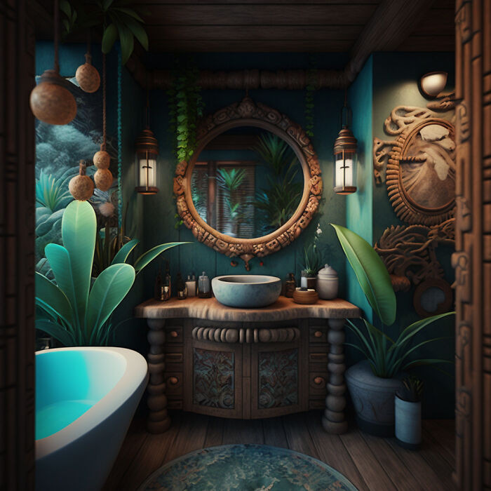 12. Bathroom inspired by the movie Moana.