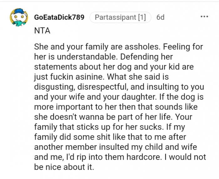 What she said is disgusting and disrespectful.